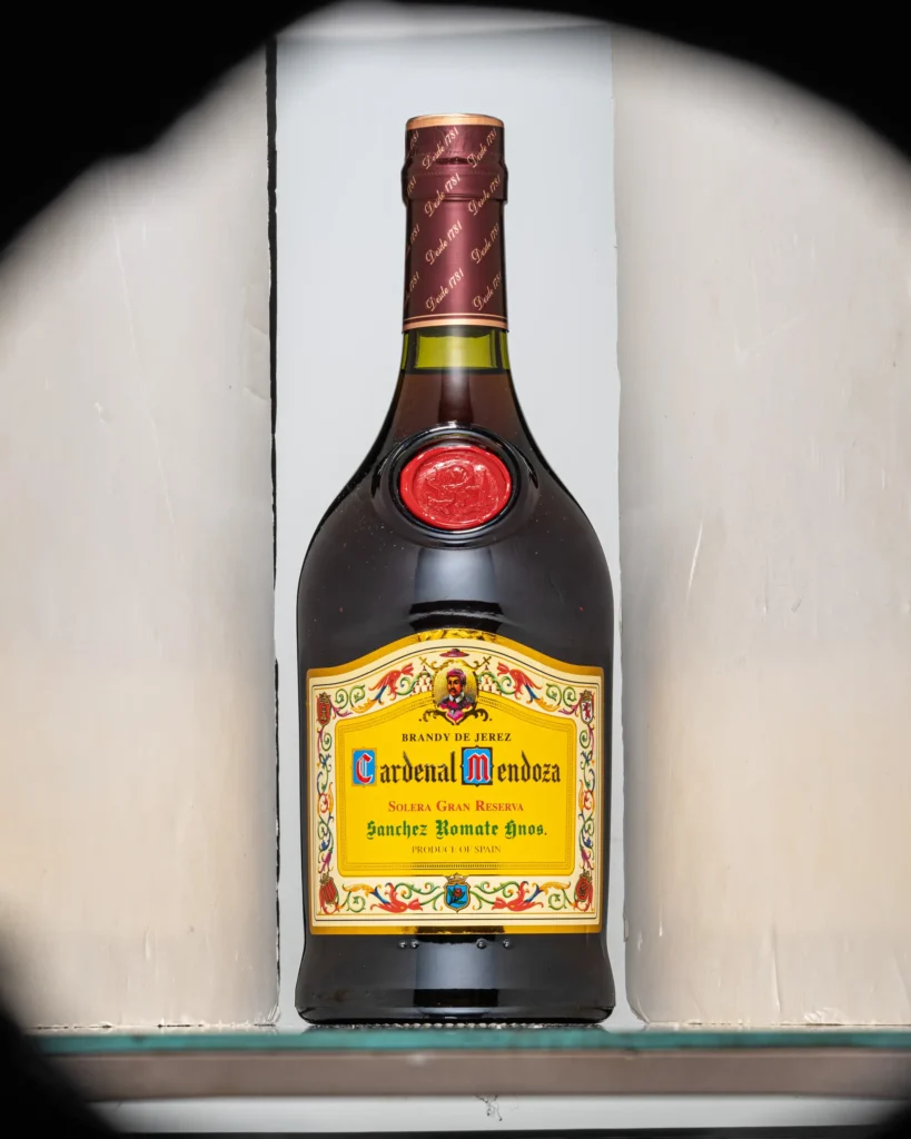 Brandy bottle isolated on a white background (unretouched original)